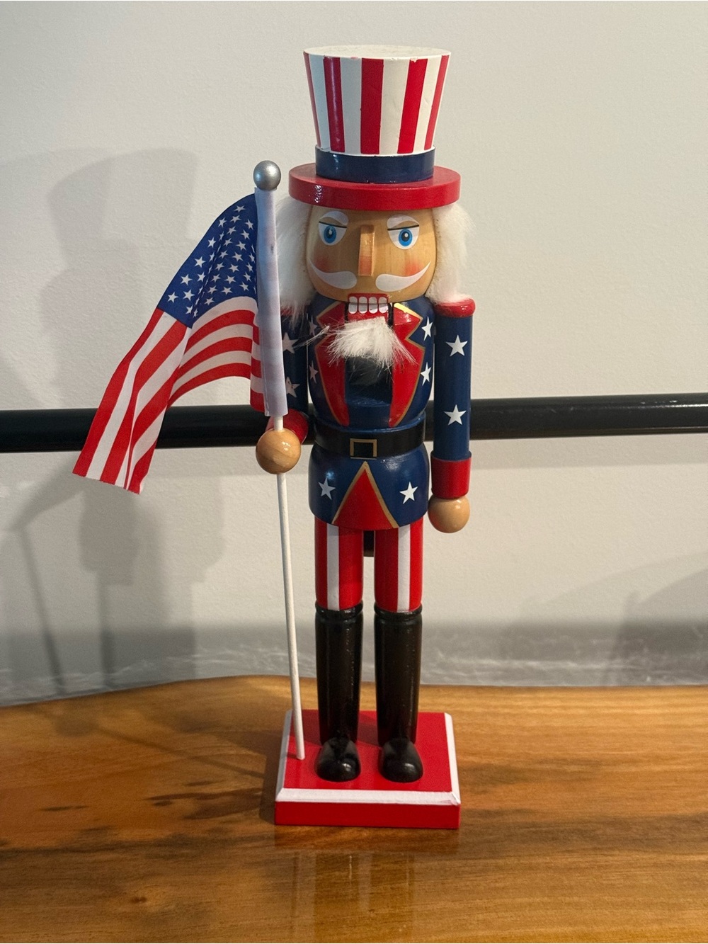 Source Unknown Patriotic Red White Blue Nutcracker